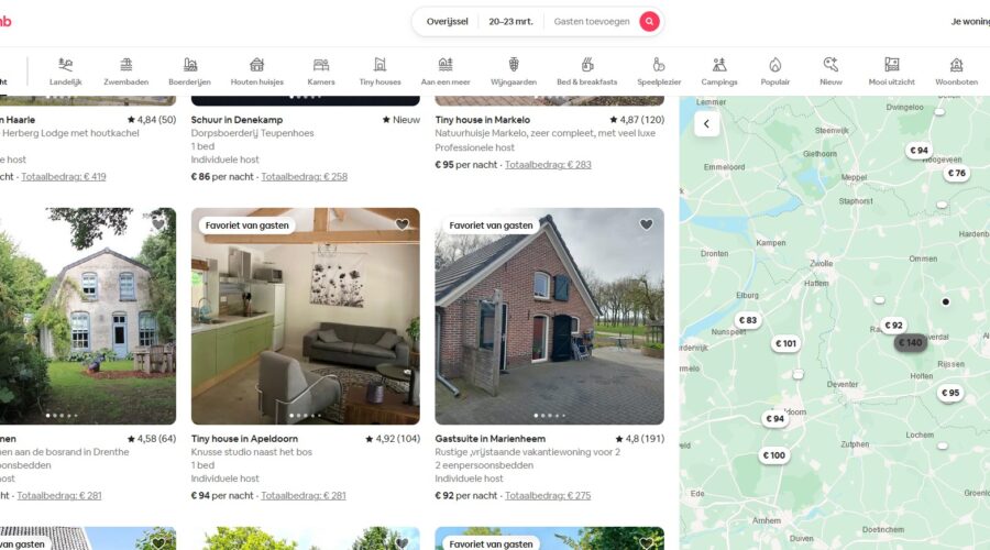 Tijdelijke verhuur eigen woning (Short stay) via sites als AirBNB vallen gewoon in Box 1